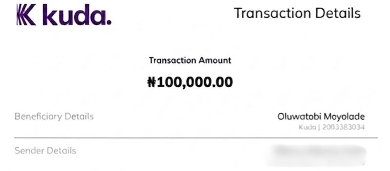 ₦100k client payment
