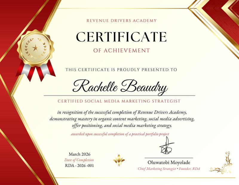 RDA Certificate of Achievement