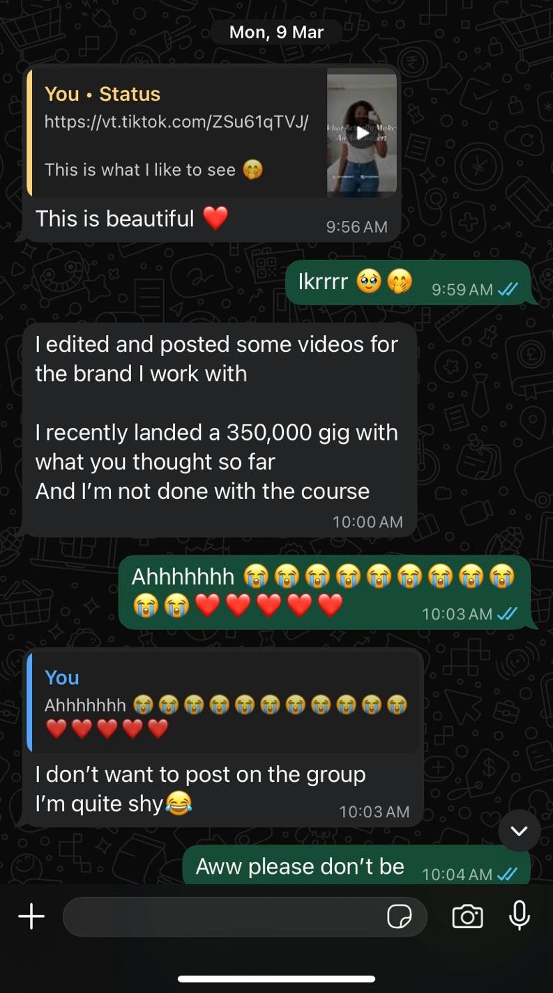 Student landing ₦350k client