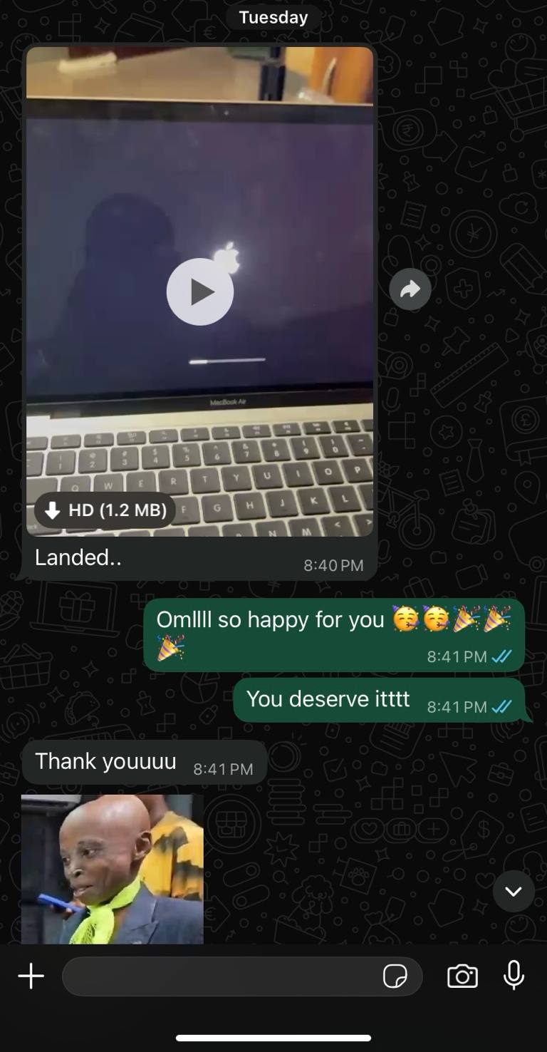 Student MacBook message